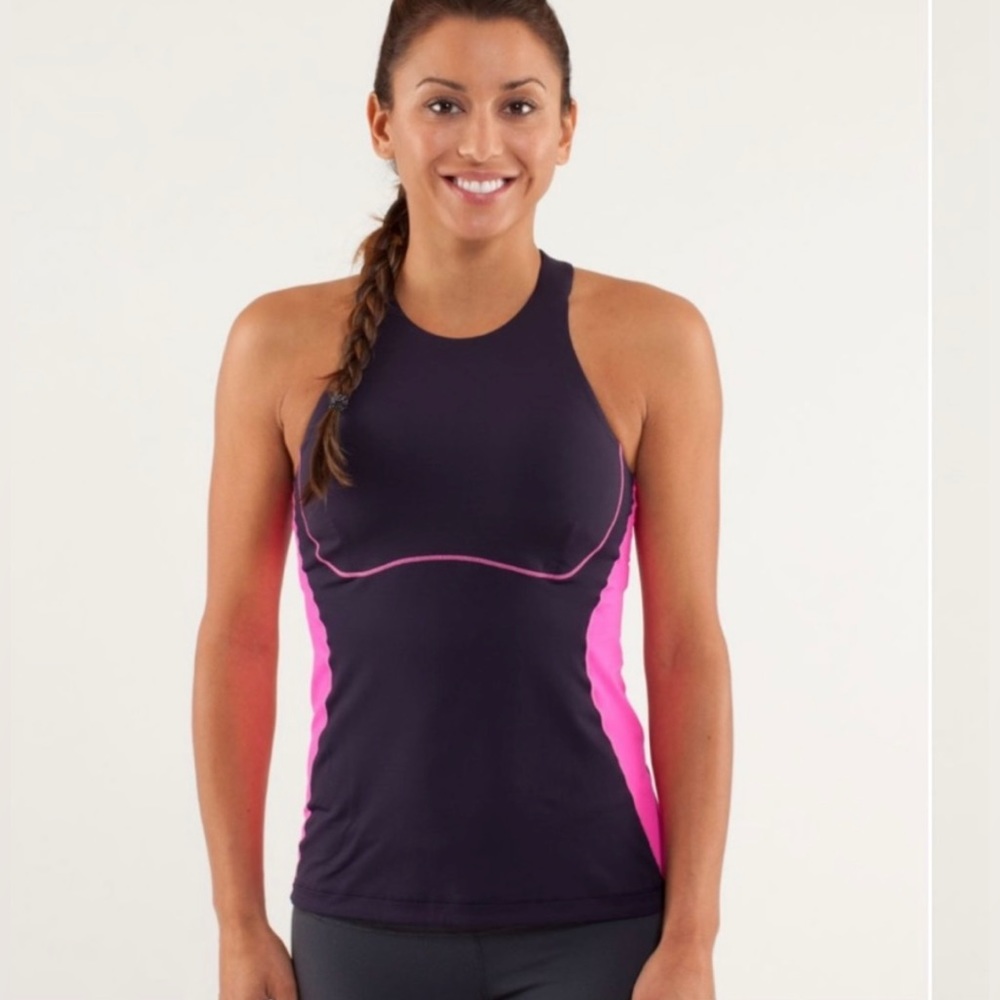 Lululemon Athletica Spin it to Win it tank top - pink & purple, size: 8